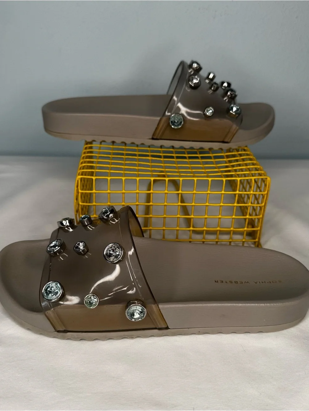 Sophia Webster Grey PVC Dina Pool Slides